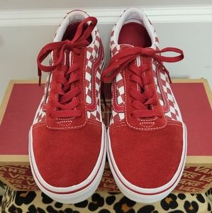 Woman's Red/White Low Top Sneakers